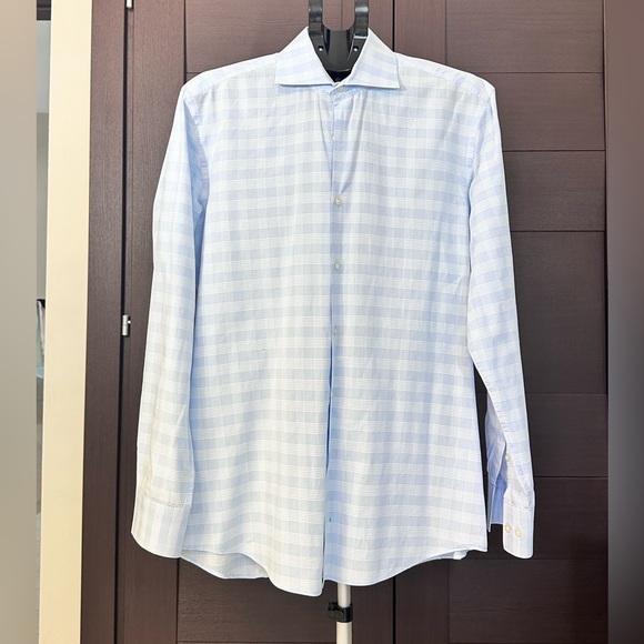 Boss Other - Boss Light Blue Checkered Dress Shirt